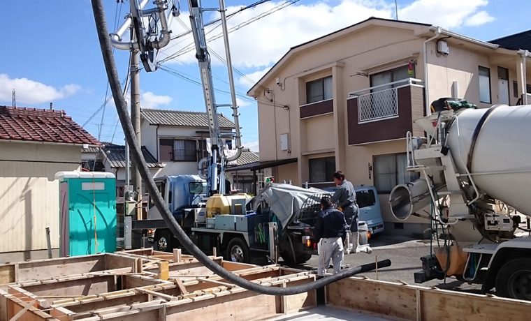 加古川の家Ⅱ基礎工事打設