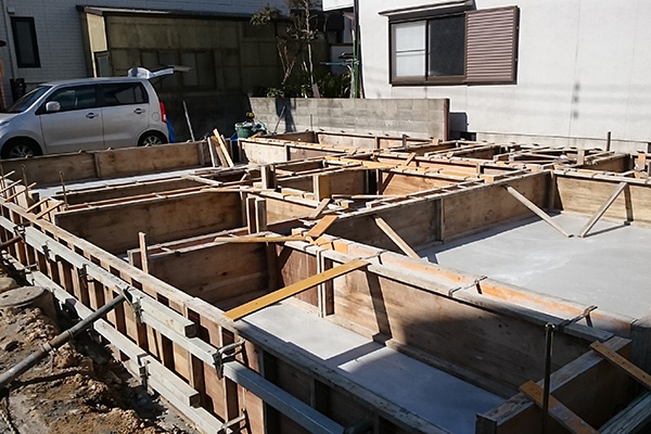加古川の家Ⅱ基礎工事立ち上がり型枠